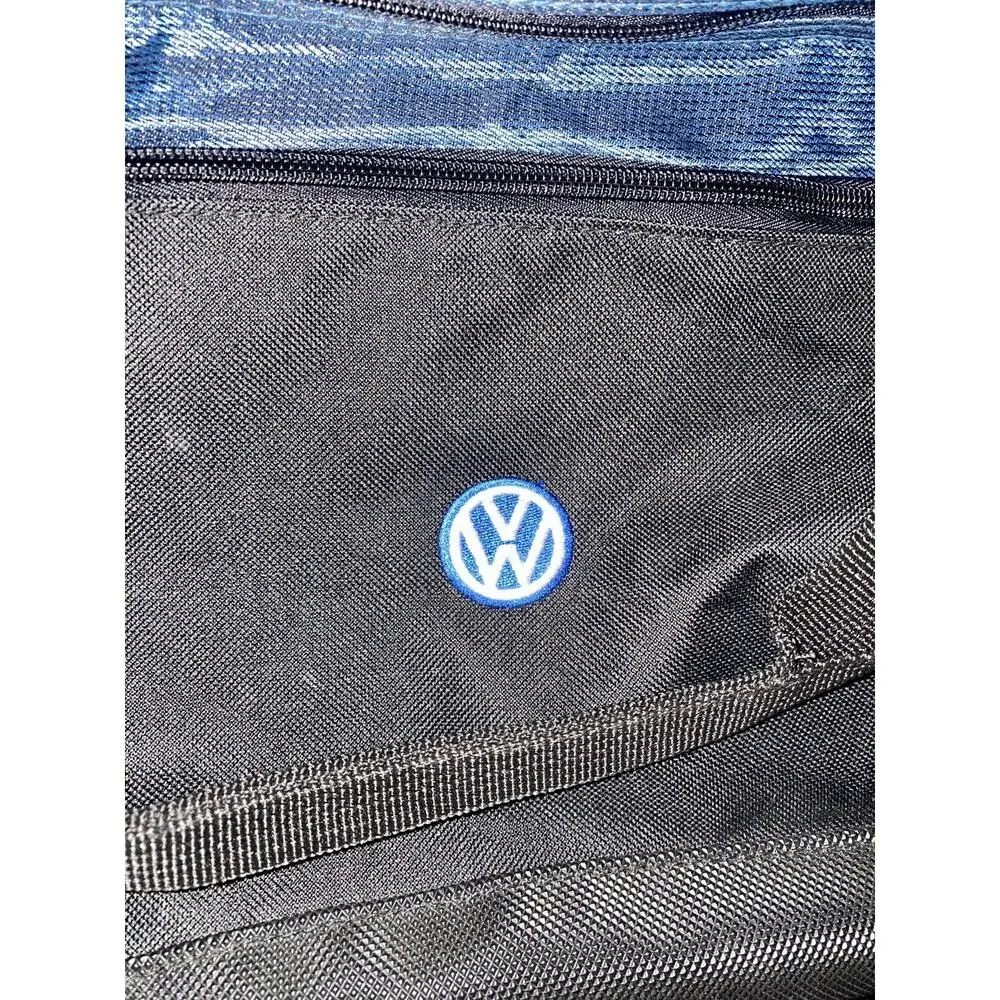 Volkswagen Duffle Bag VW Black & Blue Travel Shoulder Strap Car Bug Auto Germany